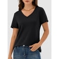 thumbnail image 1 of ANRABESS Womens Short Sleeve Tops Casual V Neck Wrinkle - Free Basic T Shirts Summer Cute Tee 2026 Spring Fashion Clothes Black X-Large, 1 of 7