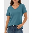 thumbnail image 1 of ANRABESS Womens Short Sleeve Tops Casual V Neck Wrinkle - Free Basic T Shirts Summer Cute Tee 2026 Spring Fashion Clothes Lake Blue Large, 1 of 7