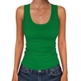 thumbnail image 1 of ANRABESS Womens Sleeveless Scoop Neck Tank Tops 2026 Summer Casual Basic Slim Fit Ribbed Knit Racerback Workout Cami Shirts Green-XL, 1 of 11