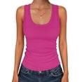 thumbnail image 1 of ANRABESS Womens Sleeveless Scoop Neck Tank Tops 2026 Summer Casual Basic Slim Fit Ribbed Knit Racerback Workout Cami Shirts Hot Pink-X-Small, 1 of 11