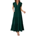 thumbnail image 1 of ANRABESS Womens Summer Maxi Dress V Neck Ruffle Sleeve Flowy Tiered Boho Casual Beach Vacation Sundress with Pockets, 1 of 9