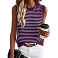 thumbnail image 1 of ANRABESS Sweater Vest for Women Striped Sleeveless Knit Tank Top, Lightweight Crewneck Casual Summer Pullover Shirt, 1 of 9