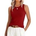 thumbnail image 1 of ANRABESS Womens Wool Blend Tank Tops Sweaters Sleeveless Soft Fitted Business Casual Sweater Shirts 2026 Summer Clothes Red Small, 1 of 10