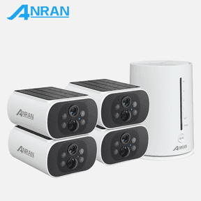 ANRAN 2K/4MP Solar Security Camera with Base Station, Expandable Local Storage, No Monthly Fee, 360 View Wireless Outdoor Camera, Waterproof PIR Detection, Home Surveillance System Camera
