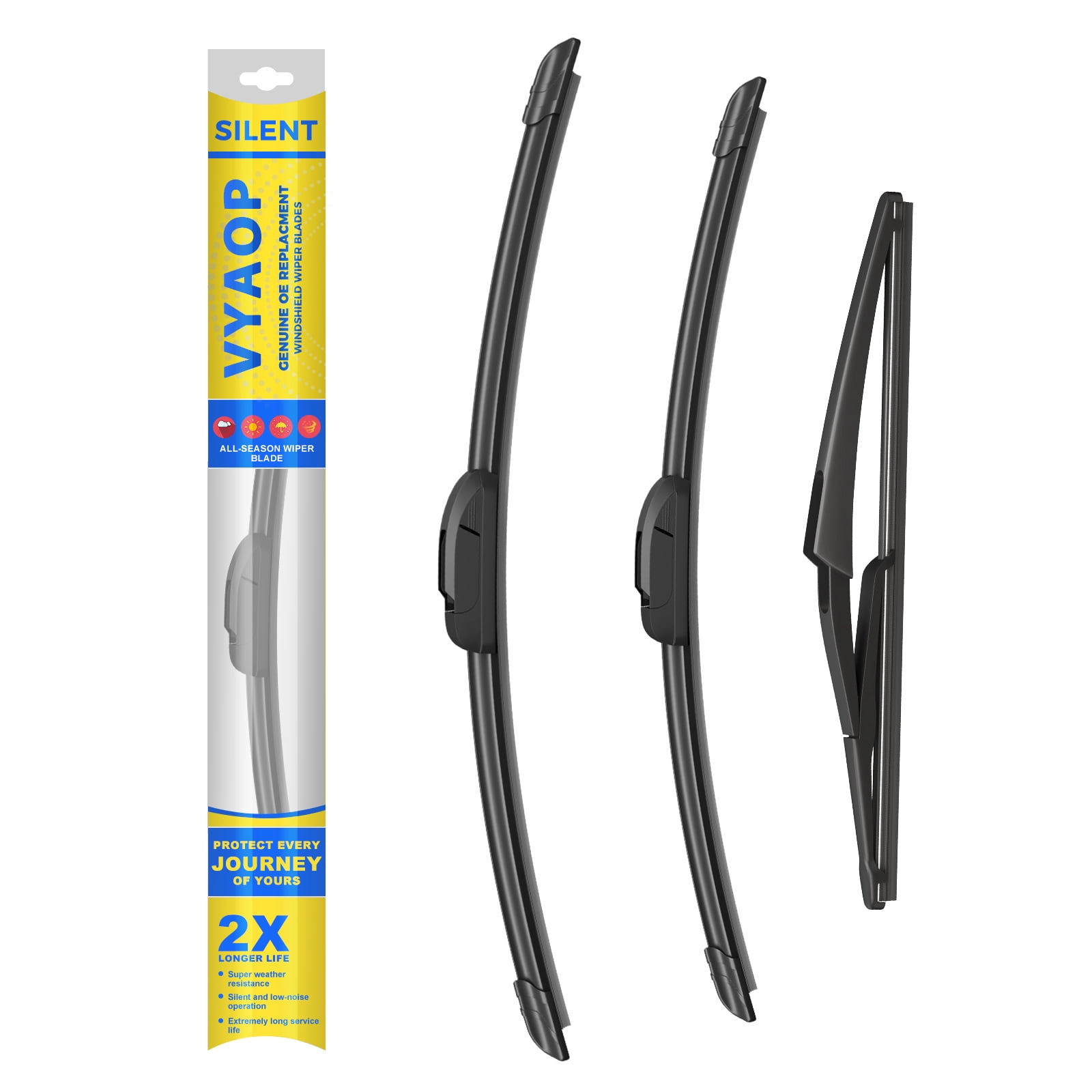 VYAOP Windshield Wipers Replacement for 2014-2023 Nissan Rogue,2013-2021 Pathfinder,2014-2024 Qashqai OEM Quality All Season Wiper Blades 26"17"12" (3 Pack)