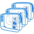 thumbnail image 1 of ANRUI Clear Toiletry Bag TSA Approved Travel Carry On Airport Airline Compliant Bag Quart Sized 3-1-1 Kit Travel Luggage Pouch 3 Pack (Blue), 1 of 3
