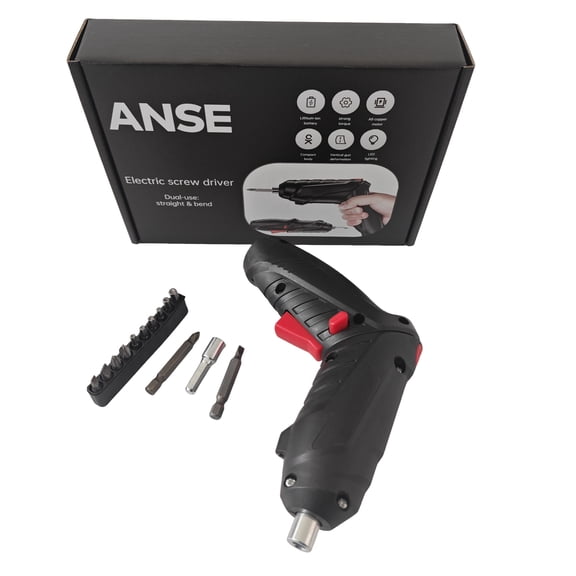 ANSE-Electric screw driver Cordless Electric Screw Driver with LED Light, Compact for DIY & Professional Use