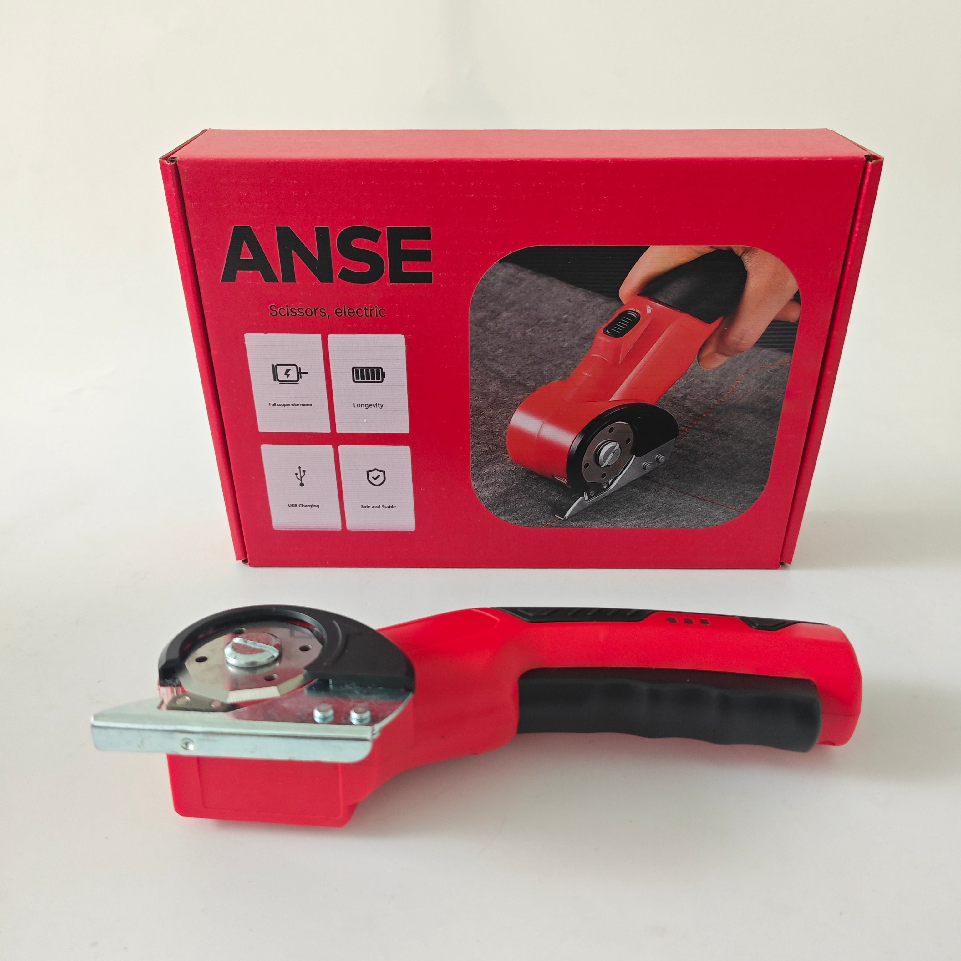 ANSE Scissors, electric Cordless Design, High-Speed Electric Scissors for Cloth, Leather, DIY Crafts & Home Use
