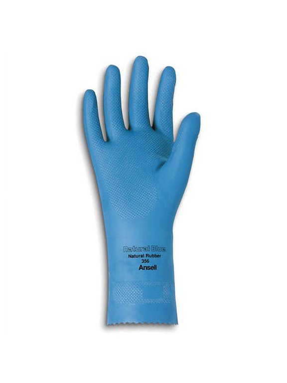 VERSATOUCH Latex Gloves 13-Mil, Pattern-Grip, Size 7-Small/Medium, Blue - 12 count