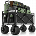 thumbnail image 1 of ANSFIL Collapsible Wagon with Wheels, Wagons Carts Foldable Wagon Cart with Flexible Handle, Folding Utility Heavy Duty Wagons Carts for Grocery Shopping Garden, 1 of 10
