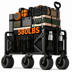 ANSFIL Collapsible Wagon with Wheels, Wagons Carts Foldable Wagon Cart with Flexible Handle, Folding Utility Heavy Duty Wagons Carts for Grocery Shopping Garden