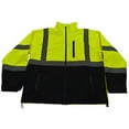 thumbnail image 1 of ANSI 107-2015 Class 3 Two Tone Bottom Water Resistant Soft Shell Jacket, Lime & Black - Large, 1 of 1