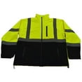 thumbnail image 1 of ANSI 107-2015 Class 3 Two Tone Bottom Water Resistant Soft Shell Jacket, Lime & Black - Medium, 1 of 1