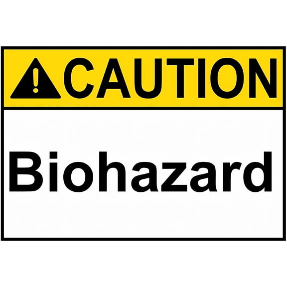 ANSI Caution Biohazard Hazardous Material Safety Warning Metal Tin Sign 12 x 8 Inches - Indoor Outdoor Hospital, Lab, Biohazardous Waste Exposure Prevention
