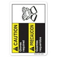 thumbnail image 1 of ANSI Caution Sign - Gloves Required-Bilingual | Decal | Protect Your Business, Work Site, Warehouse & Shop Area osha safety sign |  Made in the USA, 1 of 6