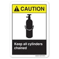 thumbnail image 1 of ANSI Caution Sign - Keep All Cylinders Chained | Plastic Sign | Protect Your Business, Work Site, Warehouse & Shop Area osha safety sign |  Made in the USA, 1 of 6