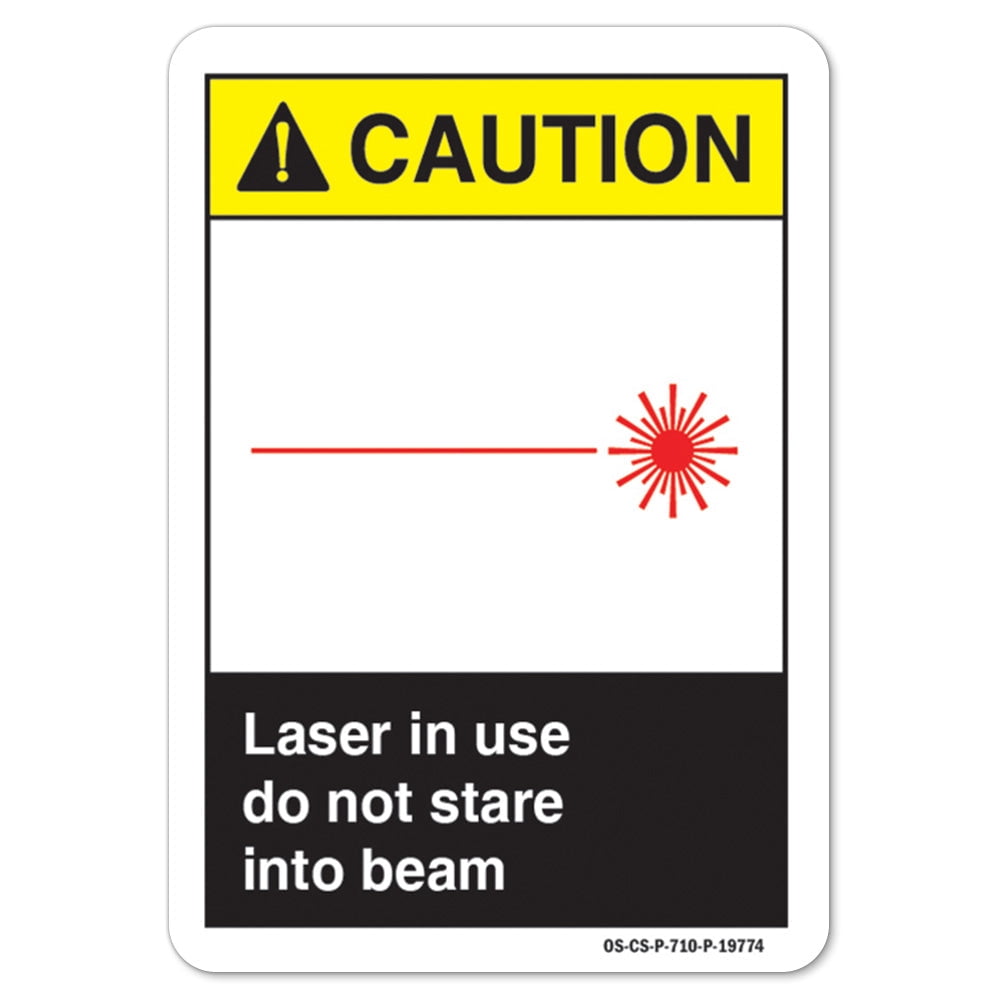 ANSI Caution Sign - Laser In Use Do Not Stare Into Beam | Aluminum Sign ...