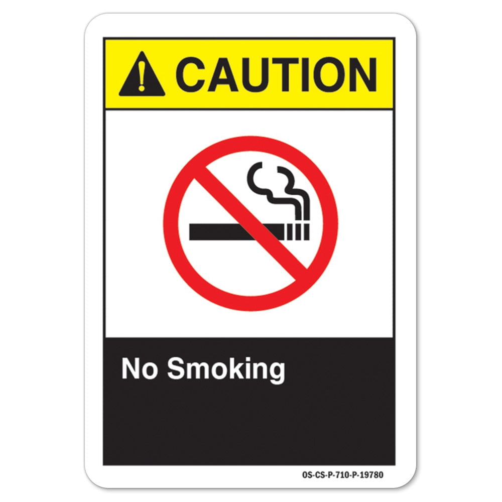 ANSI Caution Sign - No Smoking | Plastic Sign | Protect Your Business ...