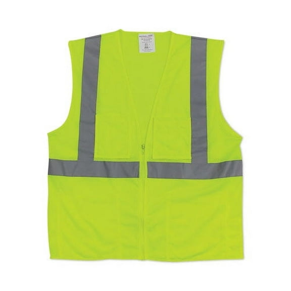 ANSI Class 2 Hook and Loop Safety Vest, 2X-Large, Hi-Viz Lime Yellow | Bundle of 2 Each