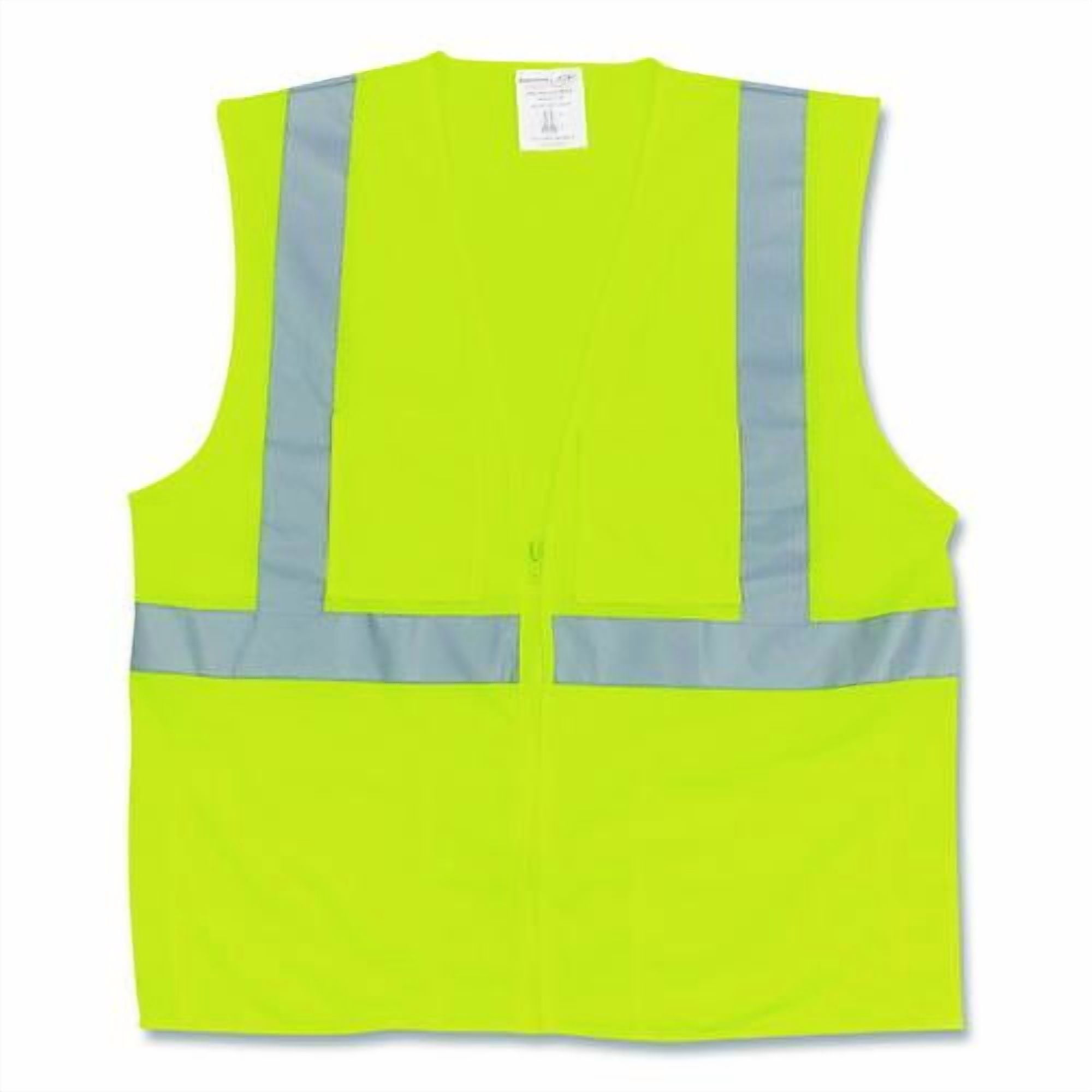 ANSI Class 2 Two-Pocket Zipper Mesh Safety Vest, 2X-Large, Hi-Viz Lime Yellow | Bundle of 2