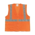 thumbnail image 1 of ANSI Class 2 Two-Pocket Zipper Mesh Safety Vest, Polyester Mesh, Large, Orange | Bundle of 2 Each, 1 of 3