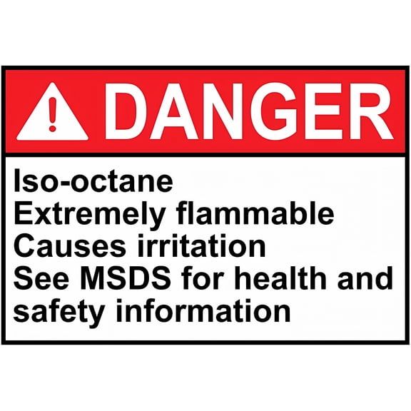 ANSI DANGER Iso-octane Extremely Flammable Sign, 8"x12" Metal Tin Sign, Chemical Safety Warning for Flammable Hazard