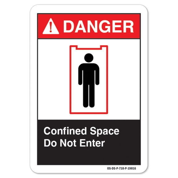 ANSI Danger Sign - Confined Space Do Not Enter |  Aluminum Sign | Protect Your Business, Work Site, Warehouse & Shop Area osha safety sign |  Made in the USA