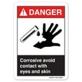 thumbnail image 1 of ANSI Danger Sign - Corrosive Avoid Contact With Eyes And Skin |  Aluminum Sign | Protect Your Business osha safety sign |  Made in the USA, 1 of 6