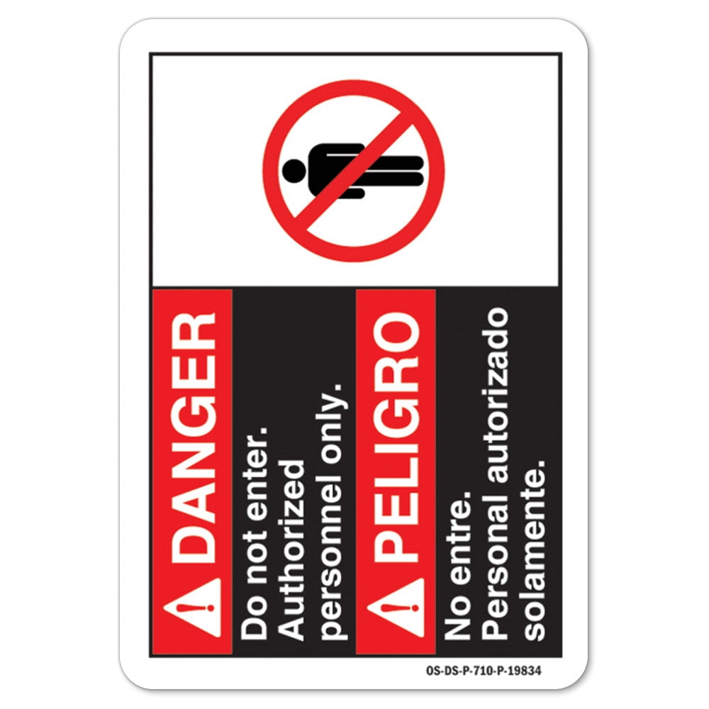 ANSI Danger Sign - Danger Not Enter Bilingual | Decal | Protect Your ...