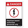thumbnail image 1 of ANSI Danger Sign - Electrical Hazard Authorized Personnel Only |  Aluminum Sign | Protect Your Business osha safety sign |  Made in the USA, 1 of 6