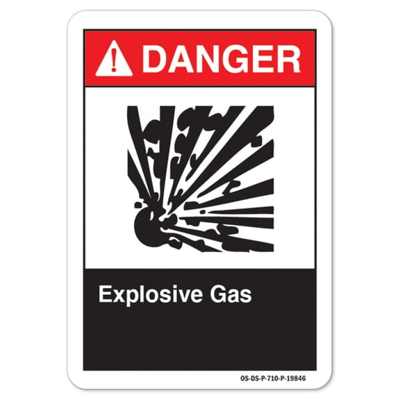 ANSI Danger Sign - Explosive Gas | Decal | Protect Your Business, Work Site, Warehouse & Shop Area osha safety sign | Made in the USA