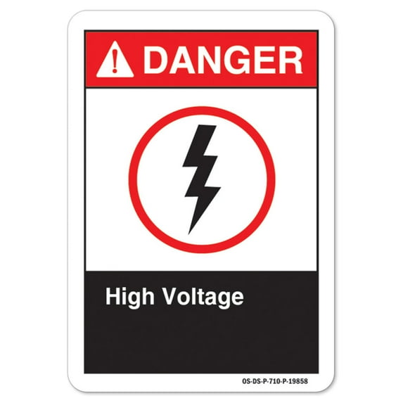 ANSI Danger Sign - High Voltage 1 | Plastic Sign | Protect Your Business, Work Site, Warehouse & Shop Area osha safety sign | Made in the USA