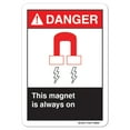 thumbnail image 1 of ANSI Danger Sign - This Magnet Is Always On | Plastic Sign | Protect Your Business, Work Site, Warehouse & Shop Area osha safety sign |  Made in the USA, 1 of 6