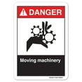 thumbnail image 1 of ANSI Danger Sign - Moving Machinery | Decal | Protect Your Business, Work Site, Warehouse & Shop Area osha safety sign |  Made in the USA, 1 of 6