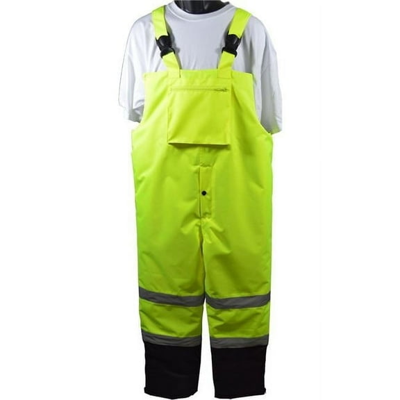 ANSI-ISEA 107-2015 Class E Waterproof Quilted Thermal Bib Rain Pants, 3X