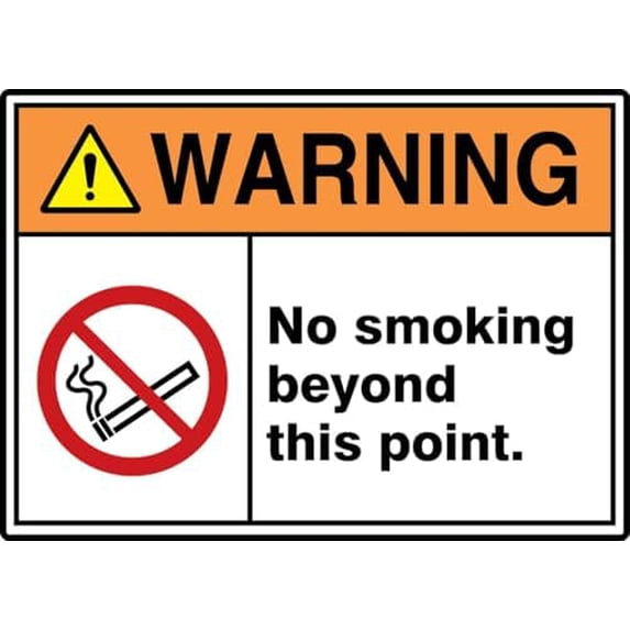 ANSI ISO Warning Safety Sign-No Smoking Metal Sign 8 x 12 Inches ...