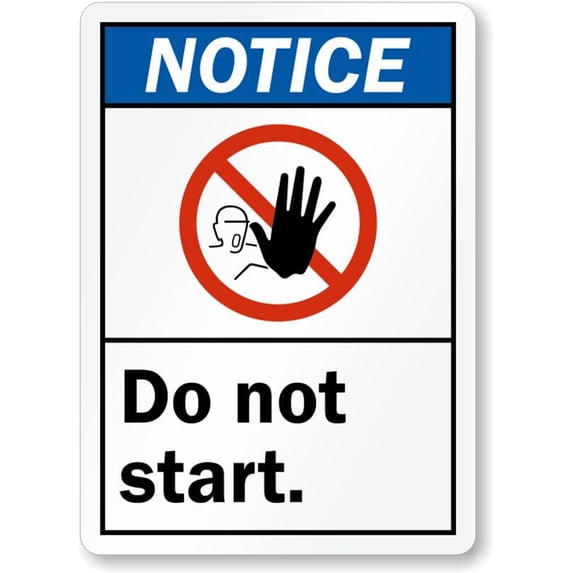 ANSI Notice Sign: Do Not Start Man Cave Garage Shop Bar Restaurant Home ...