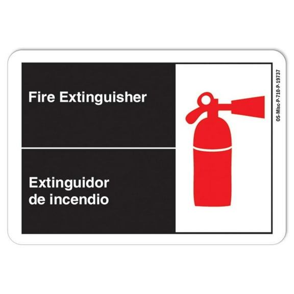 ANSI Sign - fire extinguisher-bilingual | Plastic Sign | Protect Your Business, Work Site, Warehouse & Shop Area osha safety sign |  Made in the USA