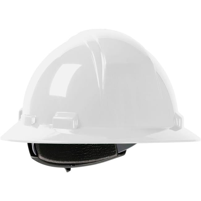 PIP Industries B3113466 Kilimanjaro Full Brim HDPE Shell 4 Point Nylon Webbing Cradle Ratchet Adjustment Hard Hat, White