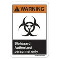 thumbnail image 1 of ANSI Warning Sign - Biohazard Authorized Personnel Only | Decal | Protect Your Business, Work Site, Warehouse osha safety sign |  Made in the USA, 1 of 6