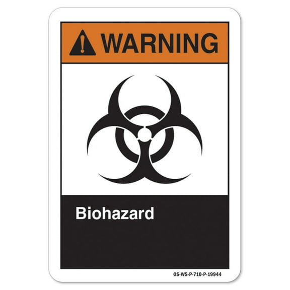 ANSI Warning Sign - Biohazard | Plastic Sign | Protect Your Business, Work Site, Warehouse & Shop Area osha safety sign |  Made in the USA