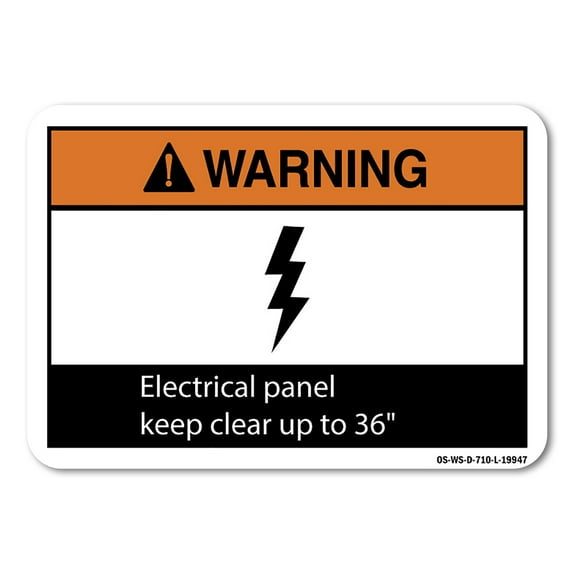 ANSI Warning Sign - Electrical Panel Keep Clear Up To 36 | Decal | Protect Your Business, Work Site, Warehouse osha safety sign | Made in the USA