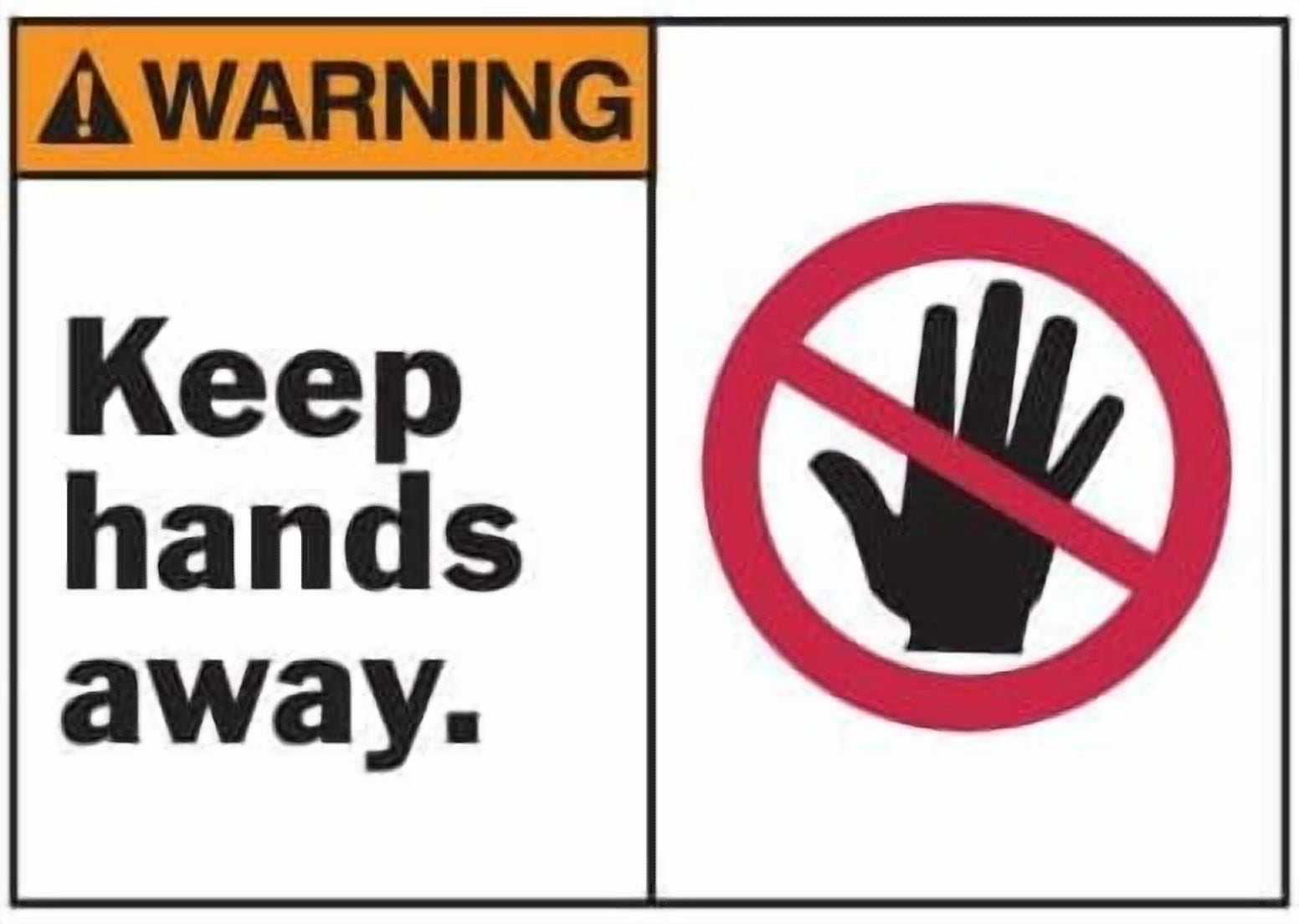 ANSI - Warning Sign - Keep Hands Away Equipment Metal Sign 12 x 16 Inch ...