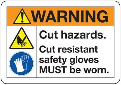 ANSI Warning Signs - Cut Hazards Safety & Compliance Signs/OSHA & ANSI ...