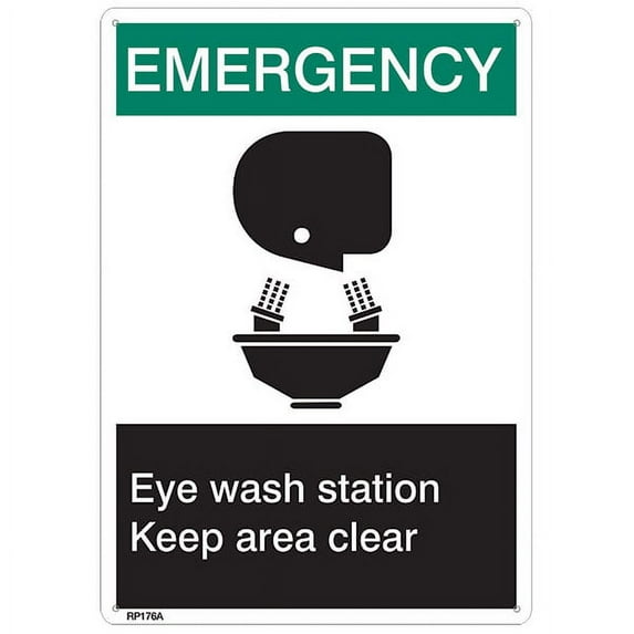ANSI Z535 Rigid Plastic "Emergency Eye Wash…", 7" x 10" (148 Units)