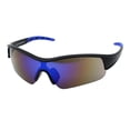 thumbnail image 1 of ANSI Z87.1+ Protective Safety Sunglasses Mirrored Lens Light Wrap Half Rim Blue, 1 of 4