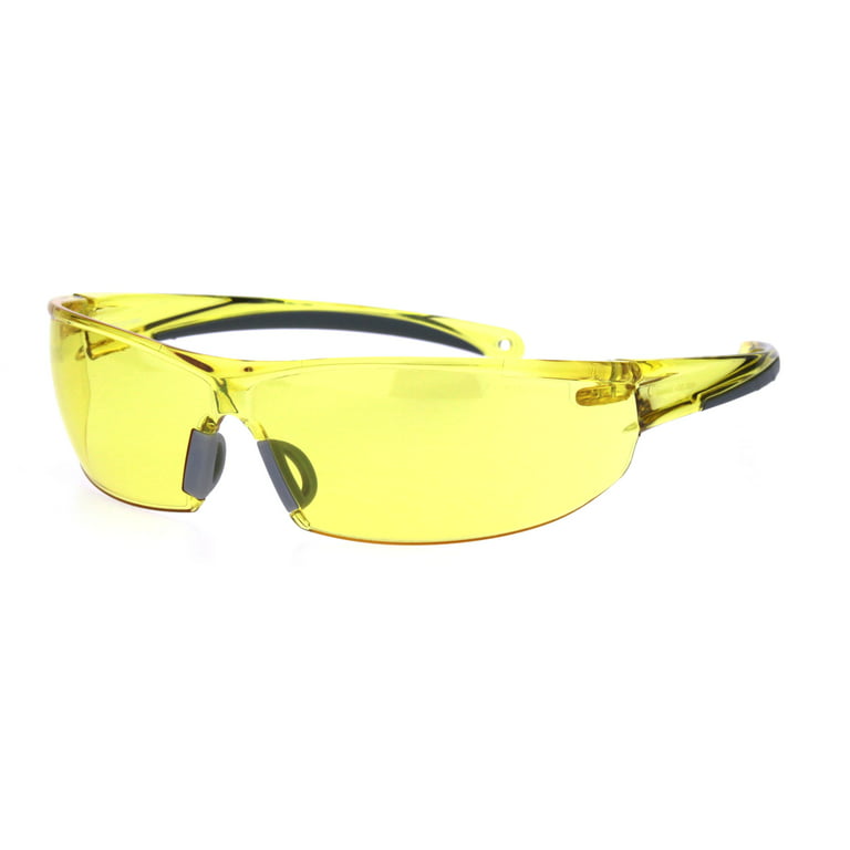 ANSI Z87.1 Warp Around Mens Shatterproof Safety Glasses U6 S Yellow Lens