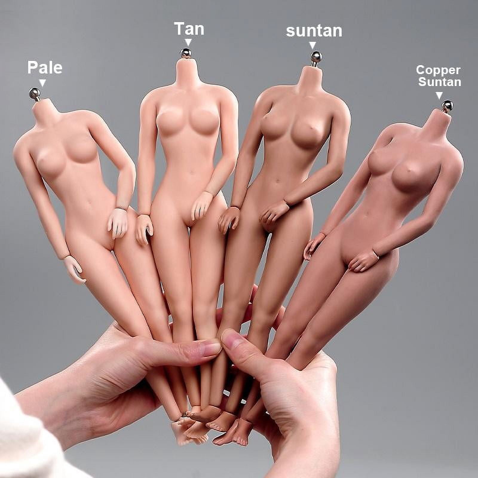 1/6 Scale Female Action Figure Body - Plump European Girl Seamless Flexible Body With Detachable Feet (Pink)