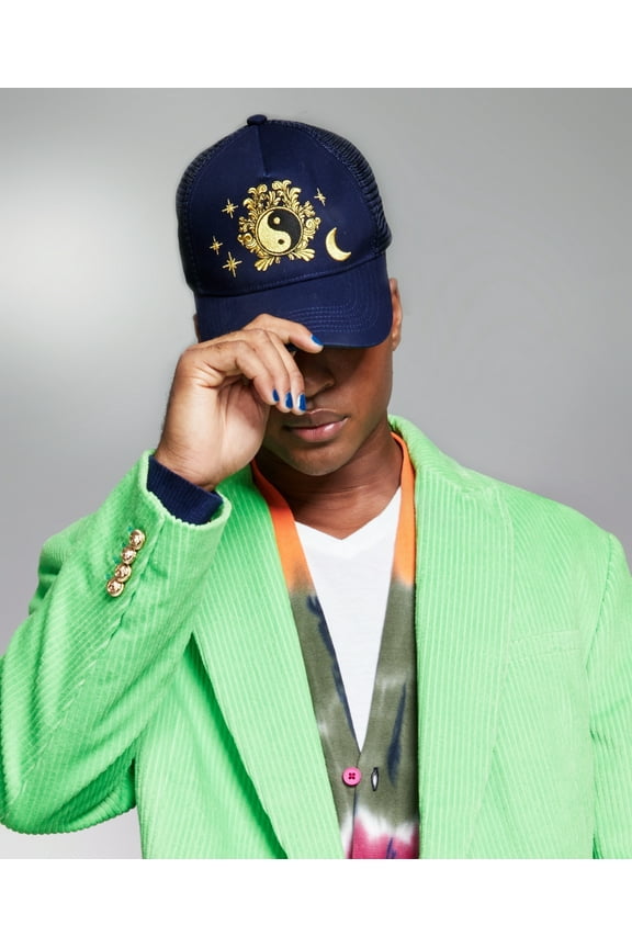 ANT 5:31 by JRME LAMAAR Men's Embroidered Yin & Yang Trucker Hat Batik Navy