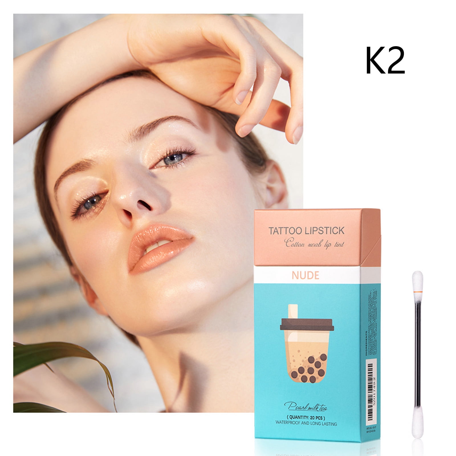 ANTBABA Tattoo Lipstick Cotton Swab, Waterproof NonStick Lip Tint